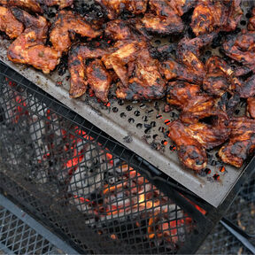 Фото гриля для пикника: куриные крылья BBQ с соусом из меда и горчицы